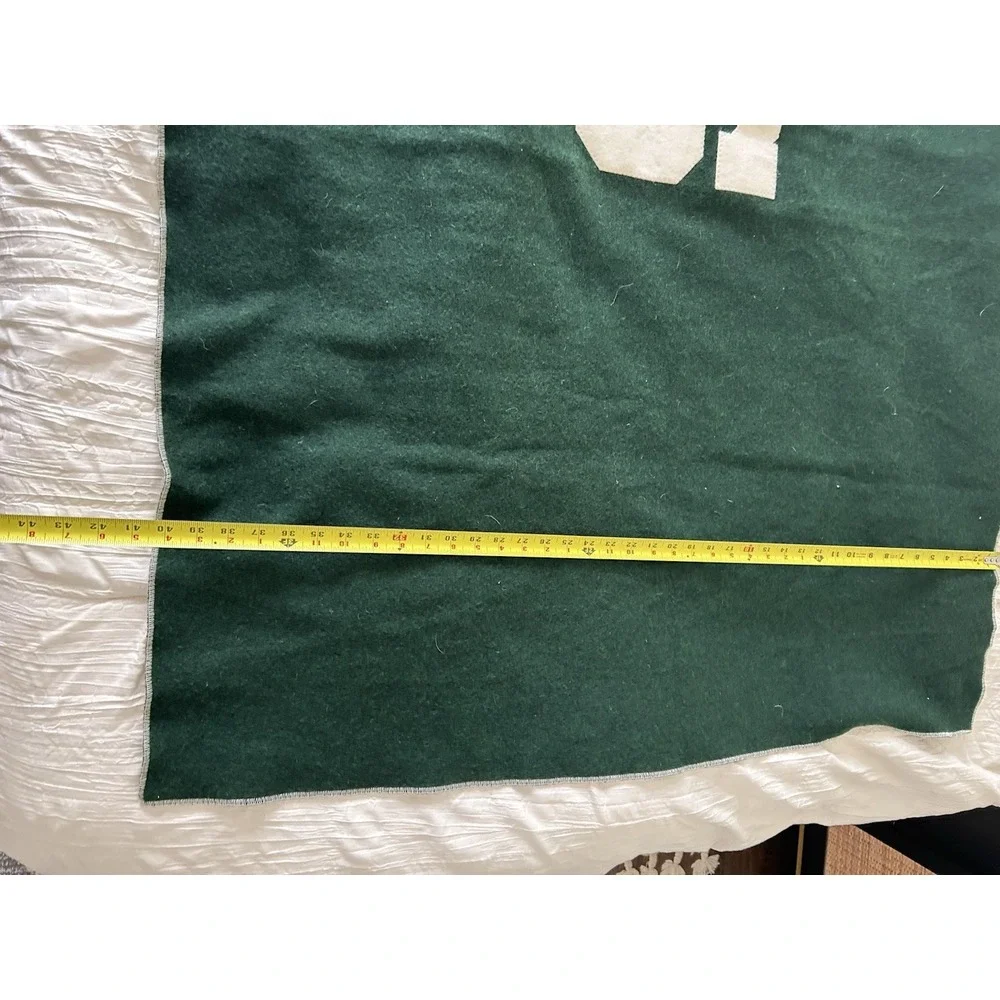 Vintage MSU MICHIGAN STATE SPARTANS UNIVERSITY STADIUM WOOL‎ BLANKET Huge! NEW